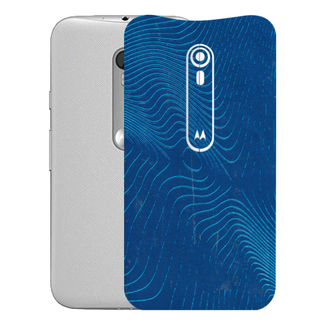 Motorola Phone Skins (All Models) - Abstract Blue Line Map - 3D Embossed Finish (L-272) Motorola Moto G Turbo