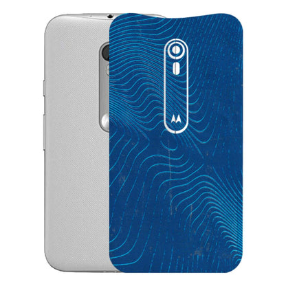 Motorola Phone Skins (All Models) - Abstract Blue Line Map - 3D Embossed Finish (L-272) Motorola Moto G Turbo