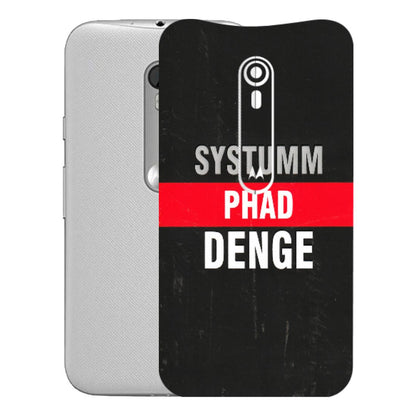 Motorola Phone Skins (All Models) - Systumm Phad Denge - 3D Embossed Finish (L-278) Motorola Moto G Turbo