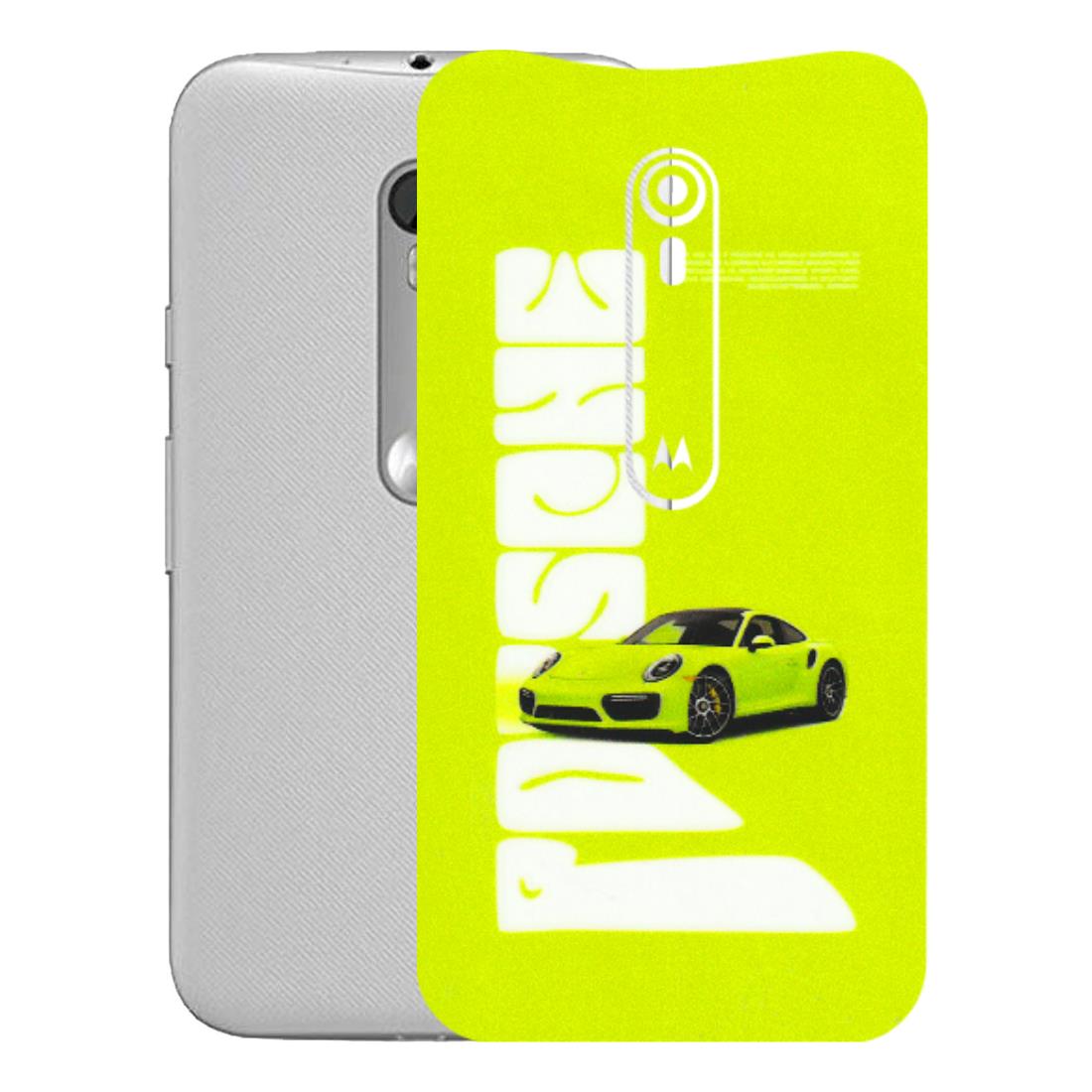 Motorola Phone Skins (All Models) - Lime Green Porche - 3D Embossed Finish (L-30) Motorola Moto G Turbo