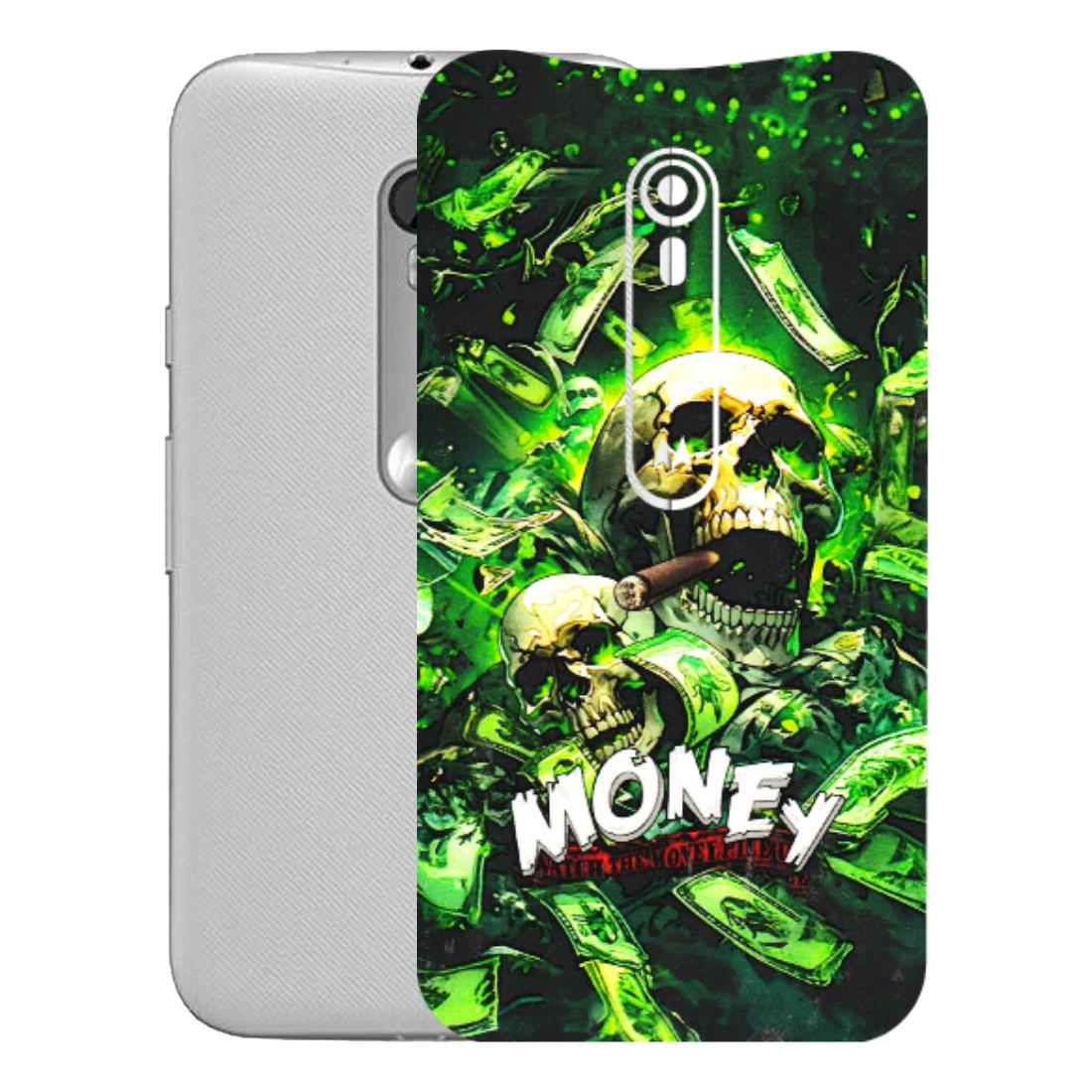 Motorola Phone Skins (All Models) - Skull Money - 3D Embossed Finish (L-303) Motorola Moto G Turbo