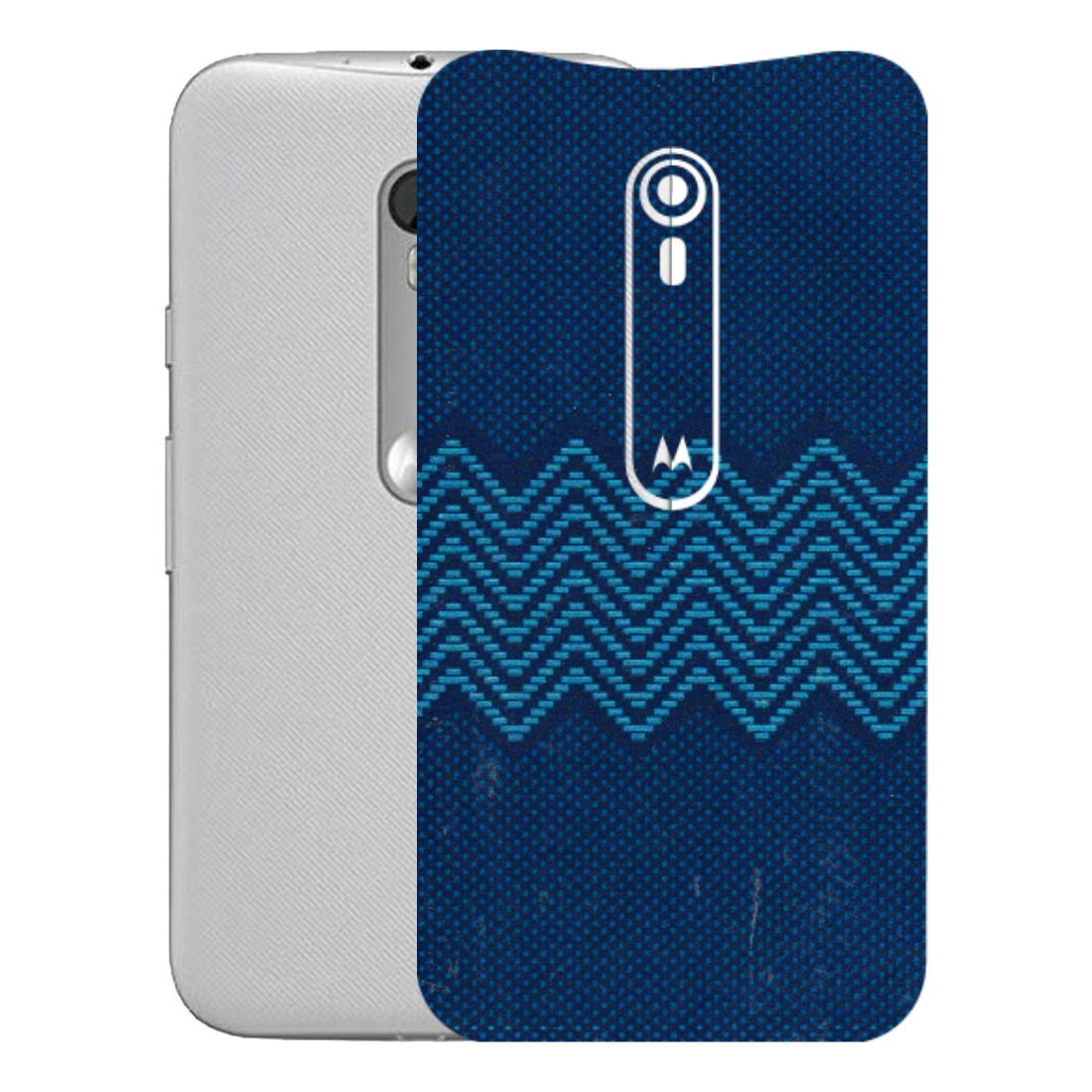 Motorola Phone Skins (All Models) - Blue Sober Waves - 3D Embossed Finish (L-306) Motorola Moto G Turbo