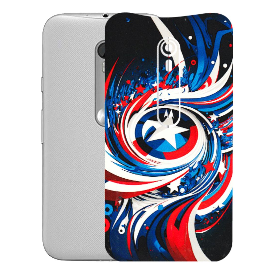 Motorola Phone Skins (All Models) - Captain America Logo - 3D Embossed Finish (L-307) Motorola Moto G Turbo