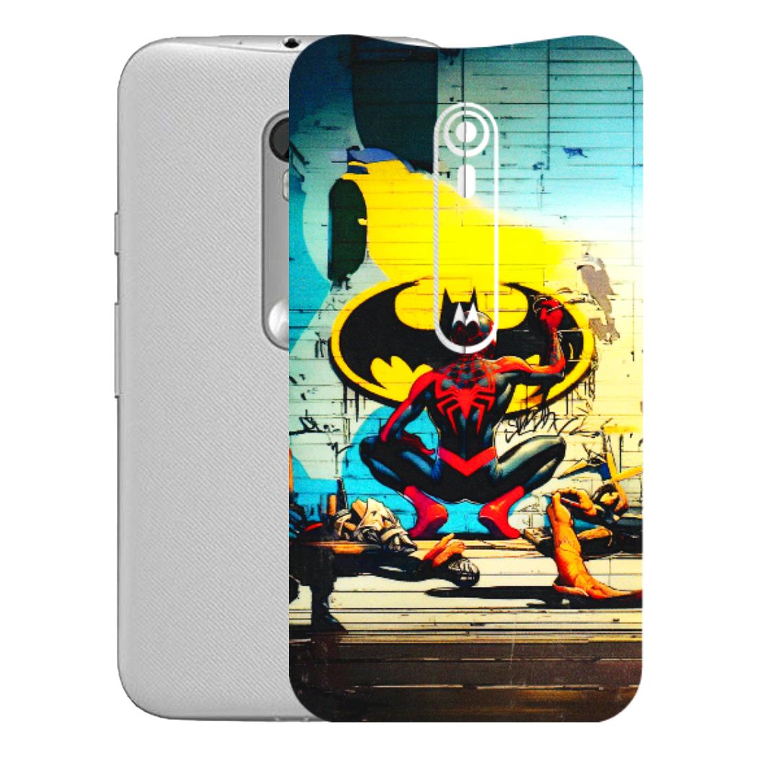 Motorola Phone Skins (All Models) - New Spiderman Bat Logo - 3D Embossed Finish (L-309) Motorola Moto G Turbo