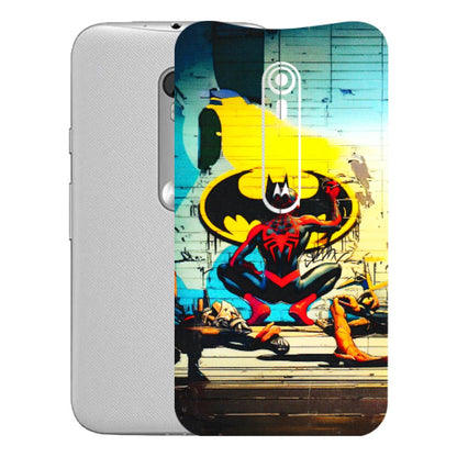 Motorola Phone Skins (All Models) - New Spiderman Bat Logo - 3D Embossed Finish (L-309) Motorola Moto G Turbo