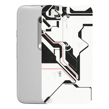 Motorola Phone Skins (All Models) - White Techy Logo - 3D Embossed Finish (L-312) Motorola Moto G Turbo
