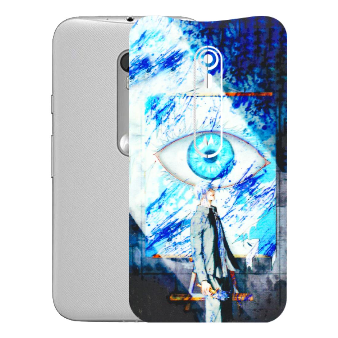 Motorola Phone Skins (All Models) - Anime Sea Blue Eye - 3D Embossed Finish (L-318) Motorola Moto G Turbo