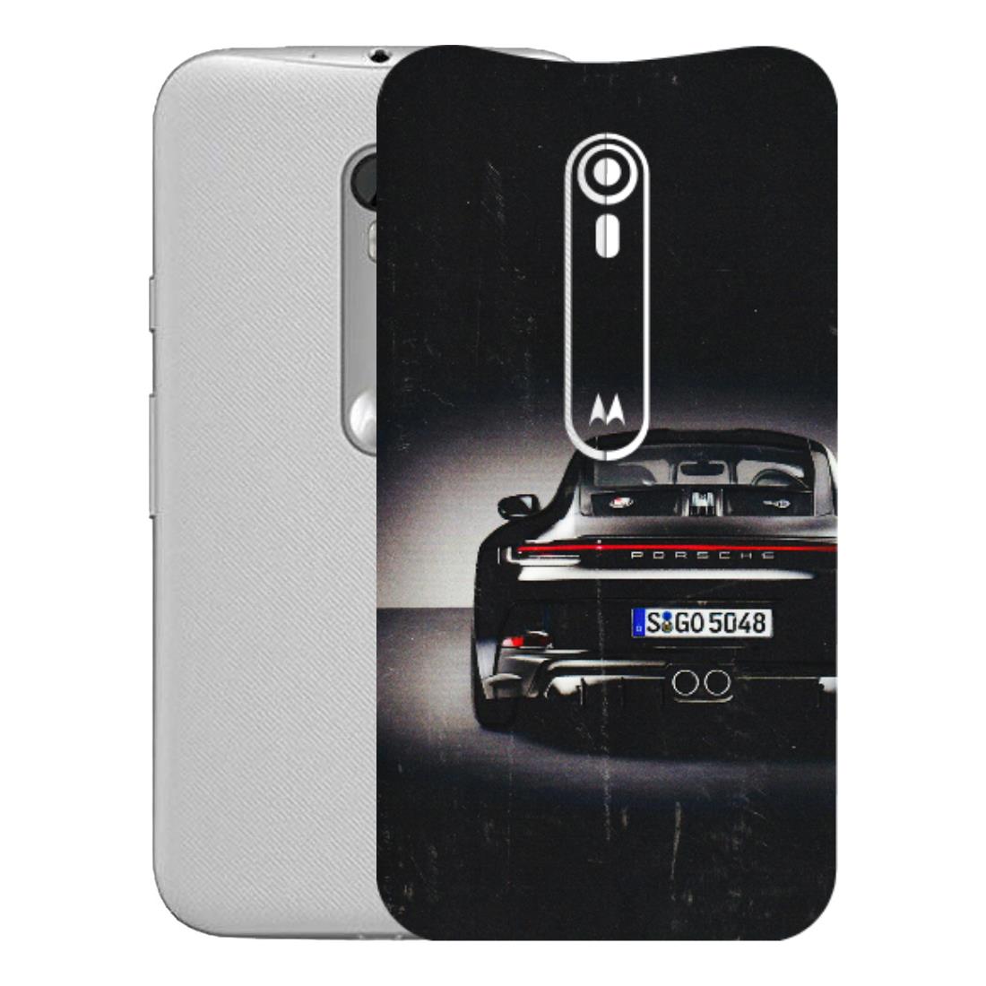 Motorola Phone Skins (All Models) - New Black Porsche GT3 - 3D Embossed Finish (L-327) Motorola Moto G Turbo