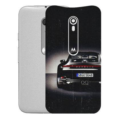 Motorola Phone Skins (All Models) - New Black Porsche GT3 - 3D Embossed Finish (L-327) Motorola Moto G Turbo