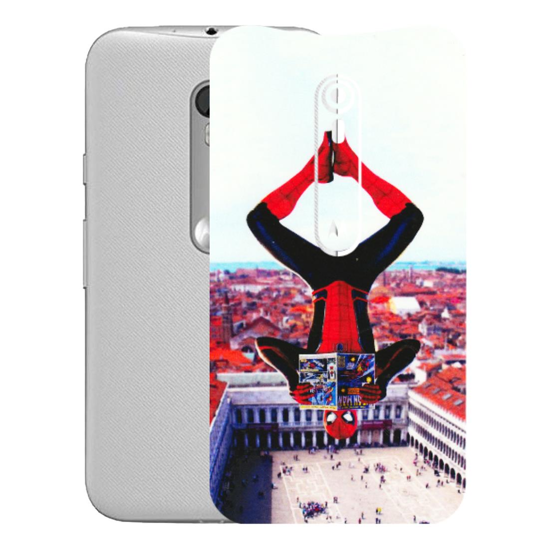 Motorola Phone Skins (All Models) - Spiderman Hanging - 3D Embossed Finish (L-53) Motorola Moto G Turbo