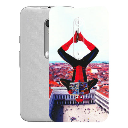 Motorola Phone Skins (All Models) - Spiderman Hanging - 3D Embossed Finish (L-53) Motorola Moto G Turbo