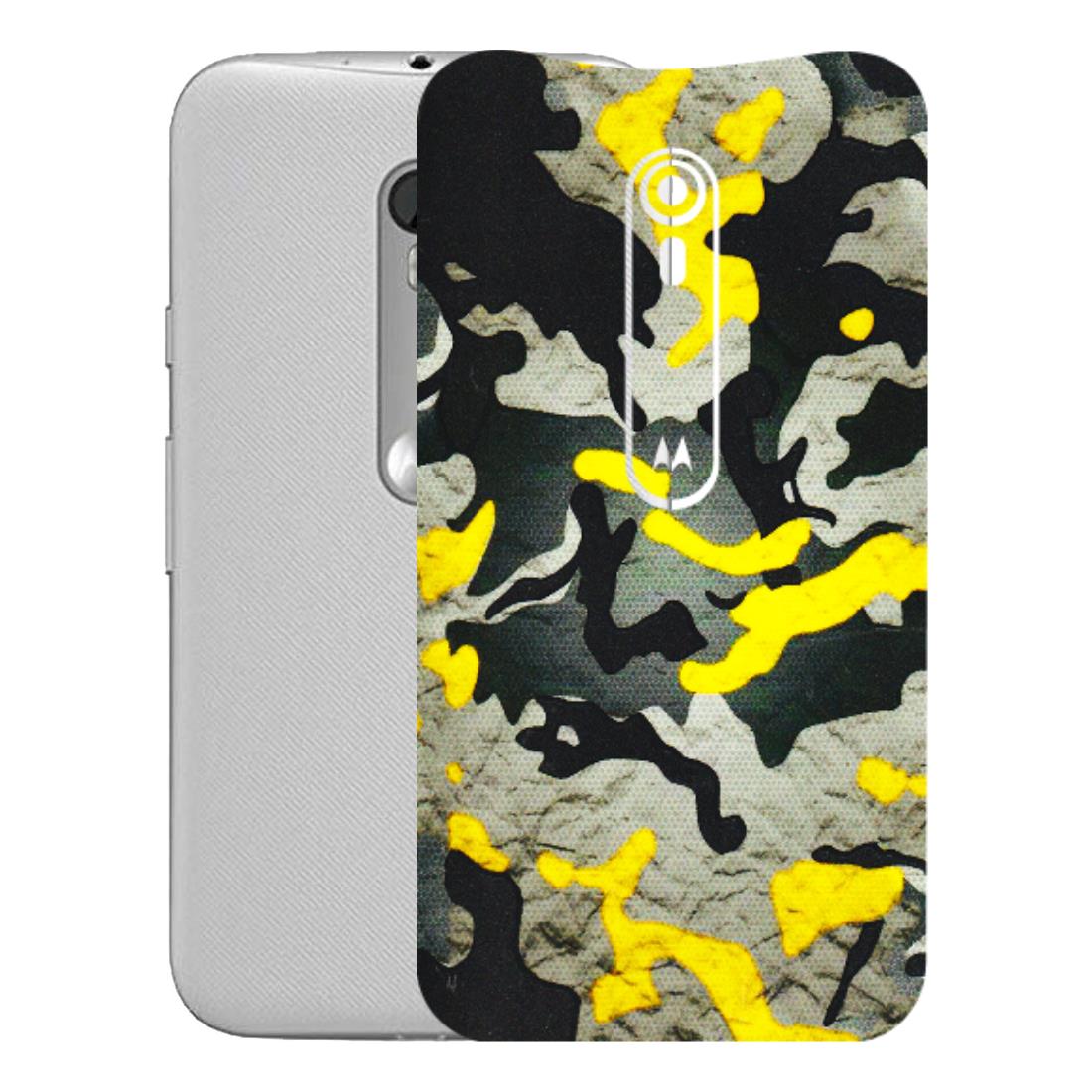Motorola Phone Skins (All Models) - Yellow Camouflage - 3D Embossed Finish (L-61) Motorola Moto G Turbo
