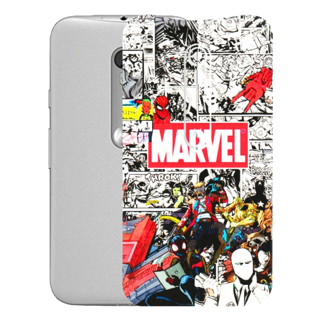Motorola Phone Skins (All Models) - Marvel Colorful Comic - 3D Embossed Finish (L-64) Motorola Moto G Turbo