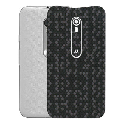Motorola Phone Skins (All Models) - Black Grey Honeycomb Sober - 3D Embossed Finish (L-85) Motorola Moto G Turbo