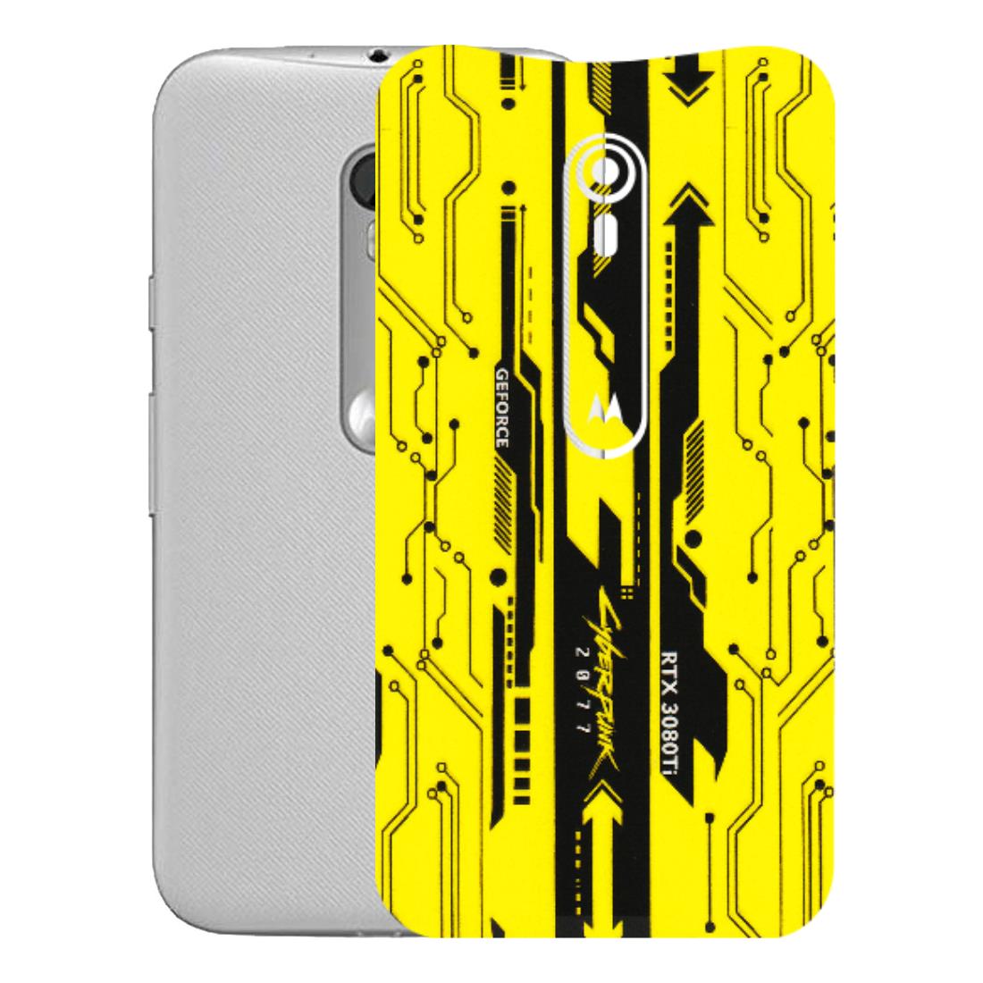 Motorola Phone Skins (All Models) - Yellow Cyberpunk - 3D Embossed Finish (L-93) Motorola Moto G Turbo