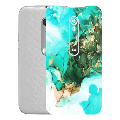 Motorola Phone Skins (All Models) - The Blue Gold Marble - Matte Finish (M-124) Motorola Moto G Turbo
