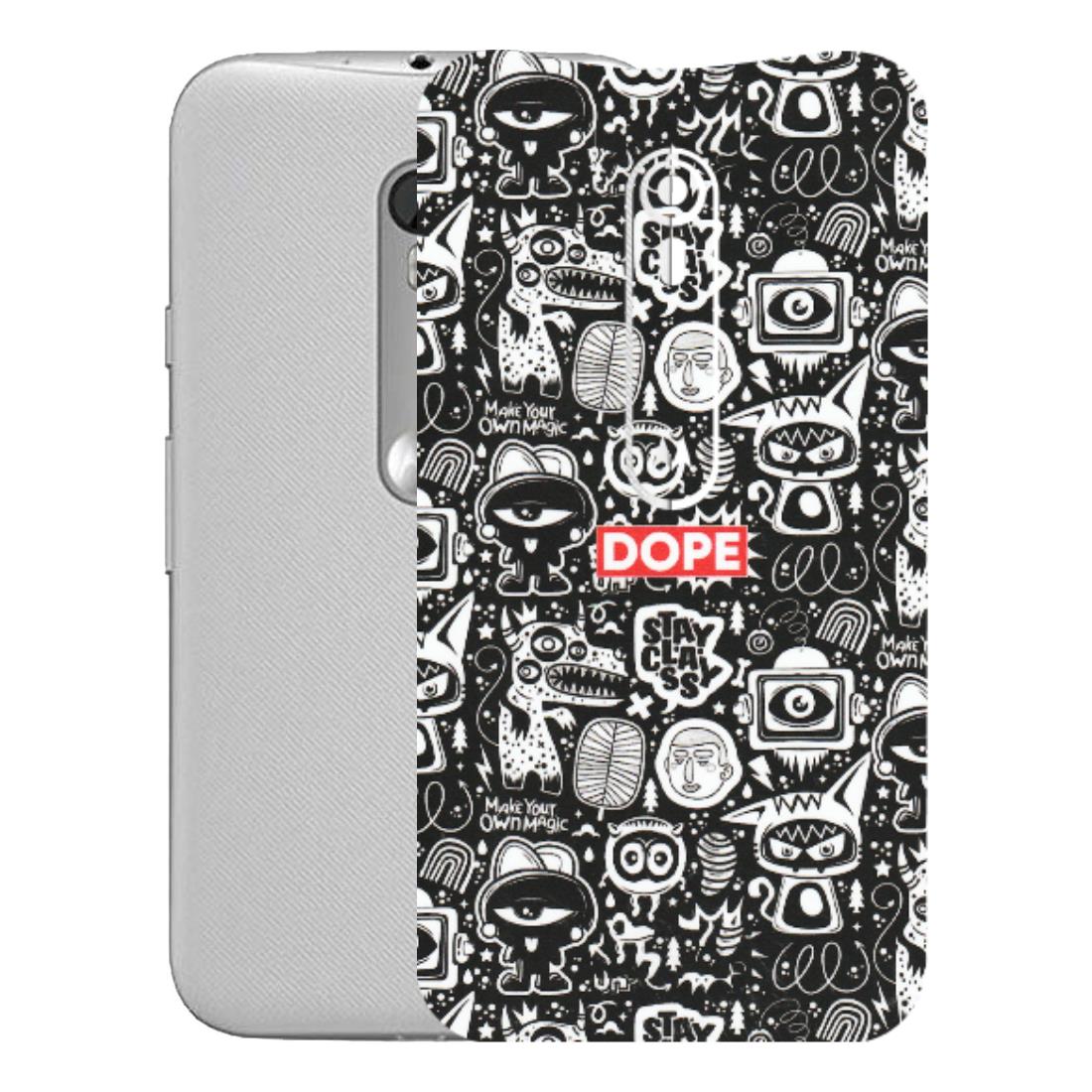 Motorola Phone Skins (All Models) - Dope Stay Classy Black Doodles - Matte Finish (M-126) Motorola Moto G Turbo
