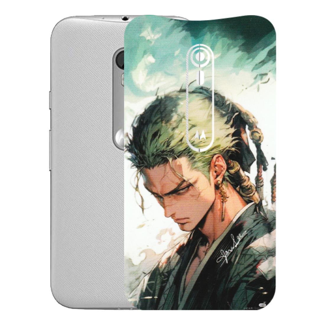 Motorola Phone Skins (All Models) - New Roronoa Zoro One Picece Anime - Matte Finish (M-140) Motorola Moto G Turbo