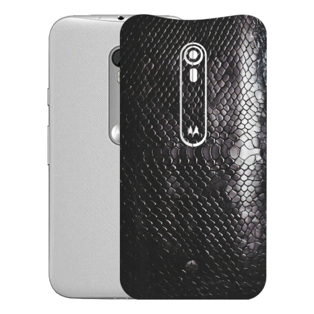 Motorola Phone Skins (All Models) - Black Snack Leather - Matte Finish (M-147) Motorola Moto G Turbo