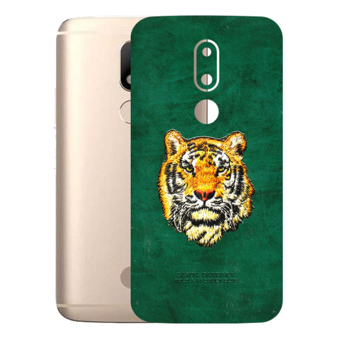 Motorola Phone Skins (All Models) - Leather Feel Tiger - 3D Embossed Finish (L-111) Motorola Moto M