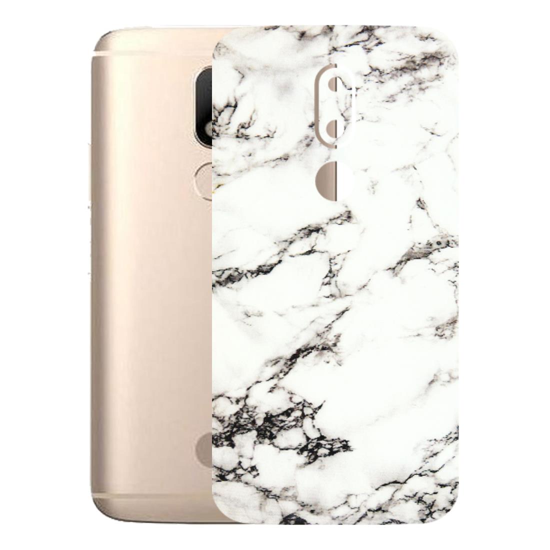 Motorola Phone Skins (All Models) - Black and White Marble Texture - 3D Embossed Finish (L-124) Motorola Moto M