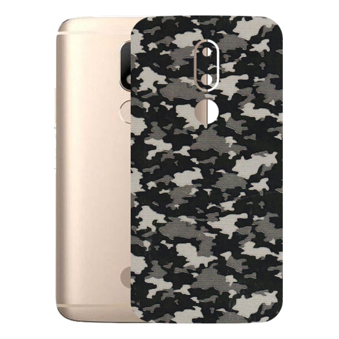 Motorola Phone Skins (All Models) - Black/Grey Camoflaunge - 3D Embossed Finish (L-142) Motorola Moto M