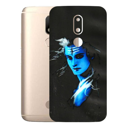 Motorola Phone Skins (All Models) - Har Har Mahadev Blue/Black - 3D Embossed Finish (L-185) Motorola Moto M