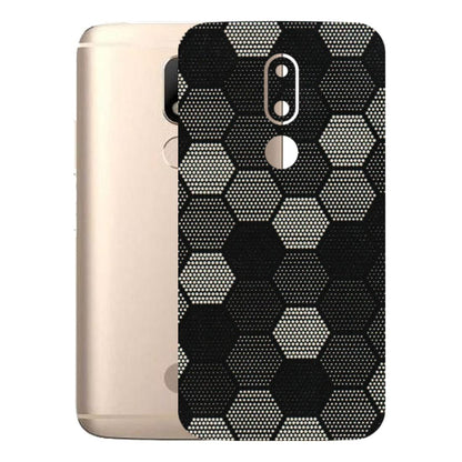Motorola Phone Skins (All Models) - Black & White Dotted Honeycomb Texture - 3D Embossed Finish (L-202) Motorola Moto M