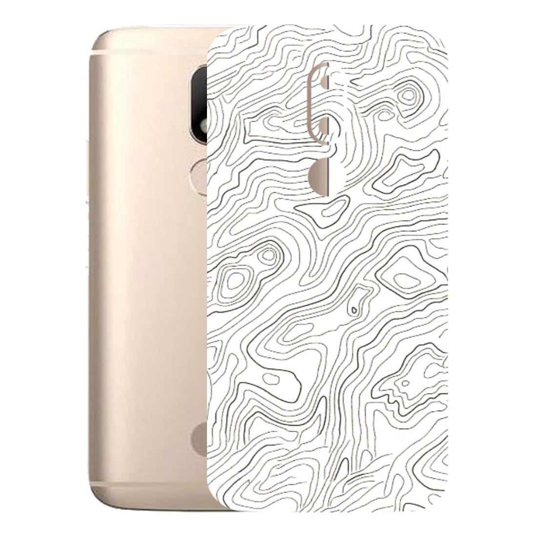 Motorola Phone Skins (All Models) - White Black Swirls - 3D Embossed Finish (L-219) Motorola Moto M