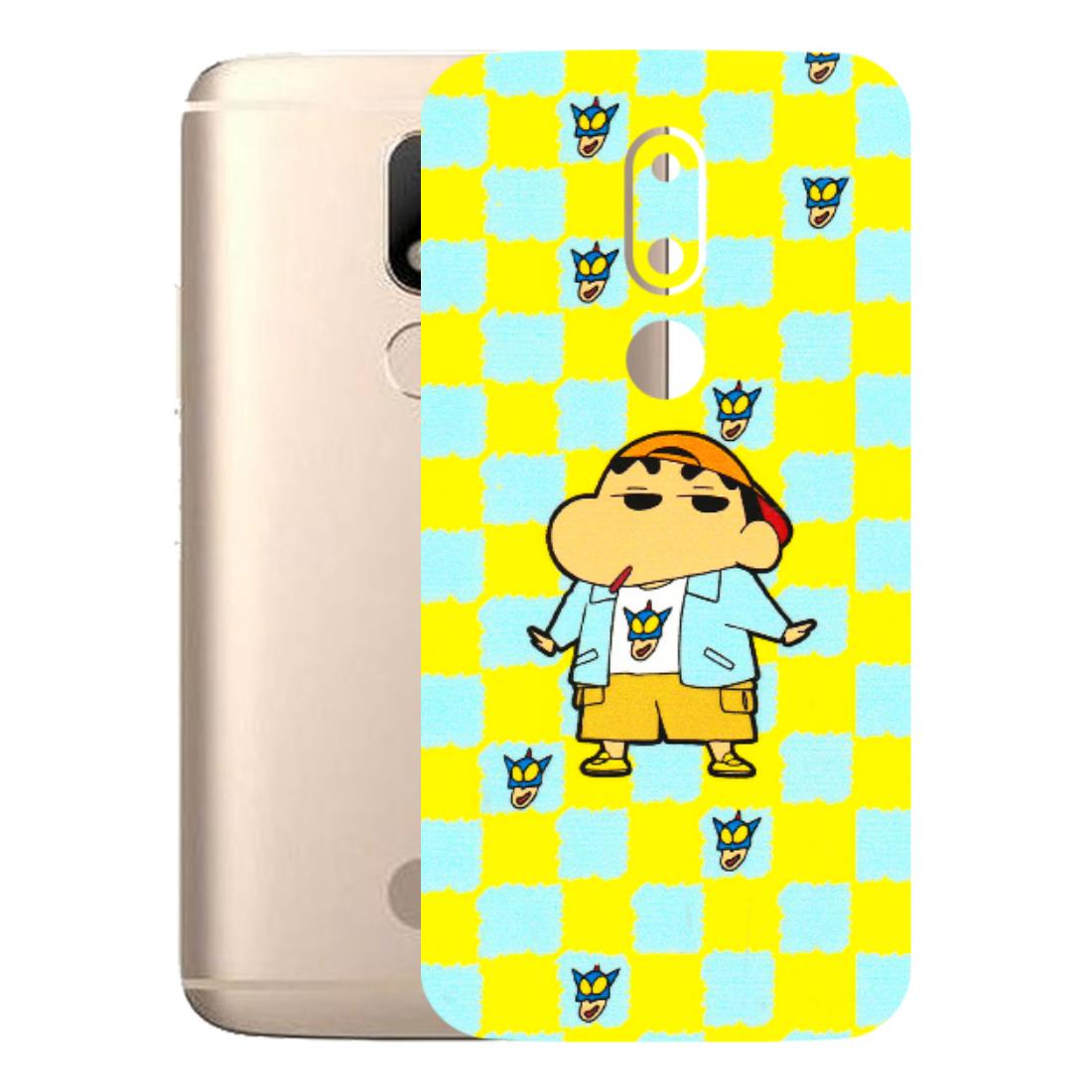 Motorola Phone Skins (All Models) - Yellow Blue Shinchan Cute - 3D Embossed Finish (L-221) Motorola Moto M