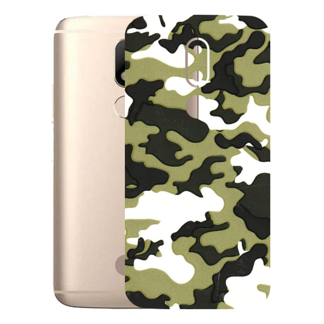 Motorola Phone Skins (All Models) - Camouflages White And Green - 3D Embossed Finish (L-243) Motorola Moto M