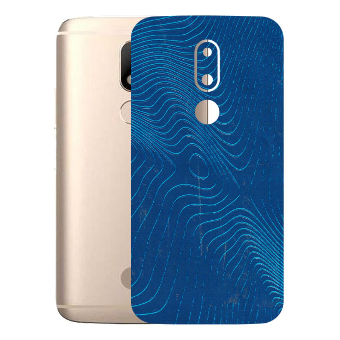 Motorola Phone Skins (All Models) - Abstract Blue Line Map - 3D Embossed Finish (L-272) Motorola Moto M