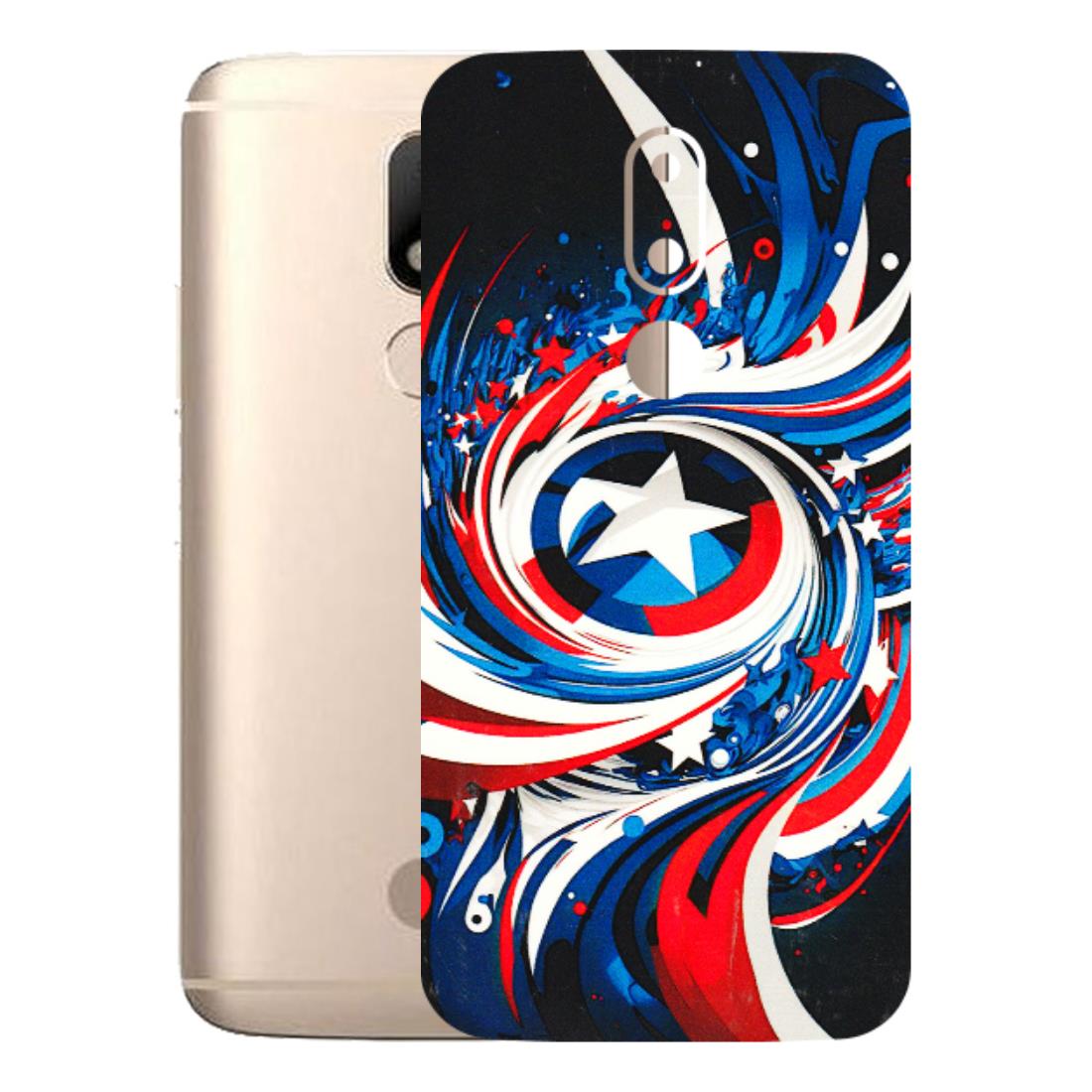 Motorola Phone Skins (All Models) - Captain America Logo - 3D Embossed Finish (L-307) Motorola Moto M