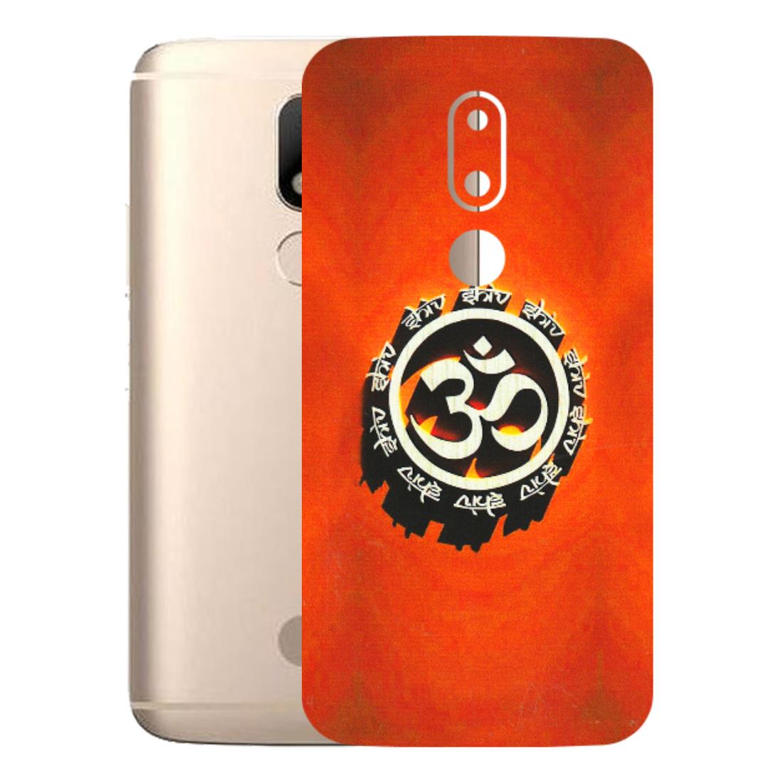 Motorola Phone Skins (All Models) - Aum Shiv Orange - 3D Embossed Finish (L-32) Motorola Moto M