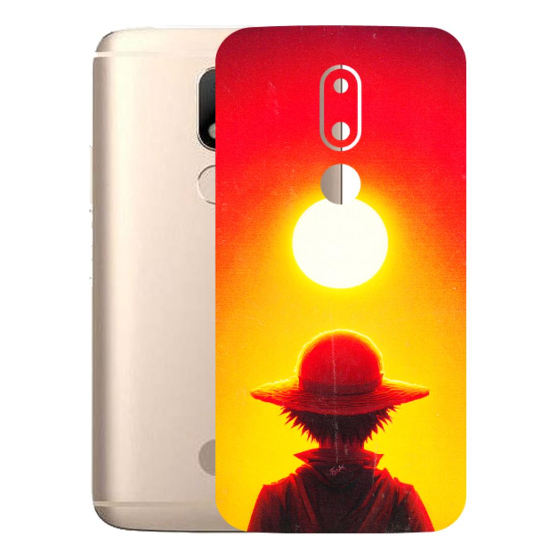 Motorola Phone Skins (All Models) - Cool Sunset With Monkey D.Luffy Anime - 3D Embossed Finish (L-329) Motorola Moto M