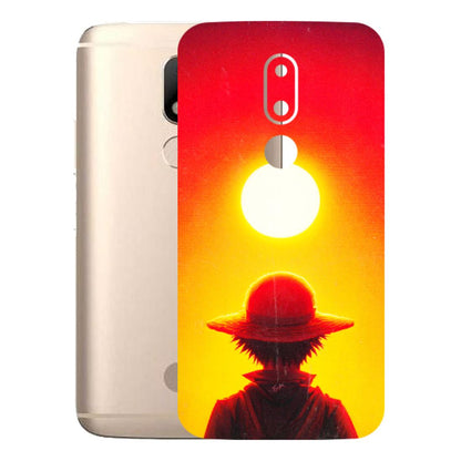 Motorola Phone Skins (All Models) - Cool Sunset With Monkey D.Luffy Anime - 3D Embossed Finish (L-329) Motorola Moto M