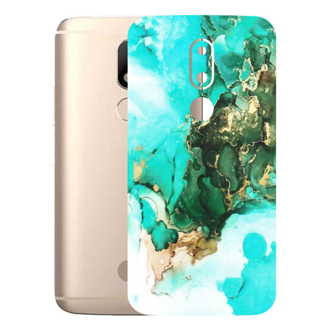 Motorola Phone Skins (All Models) - The Blue Gold Marble - Matte Finish (M-124) Motorola Moto M