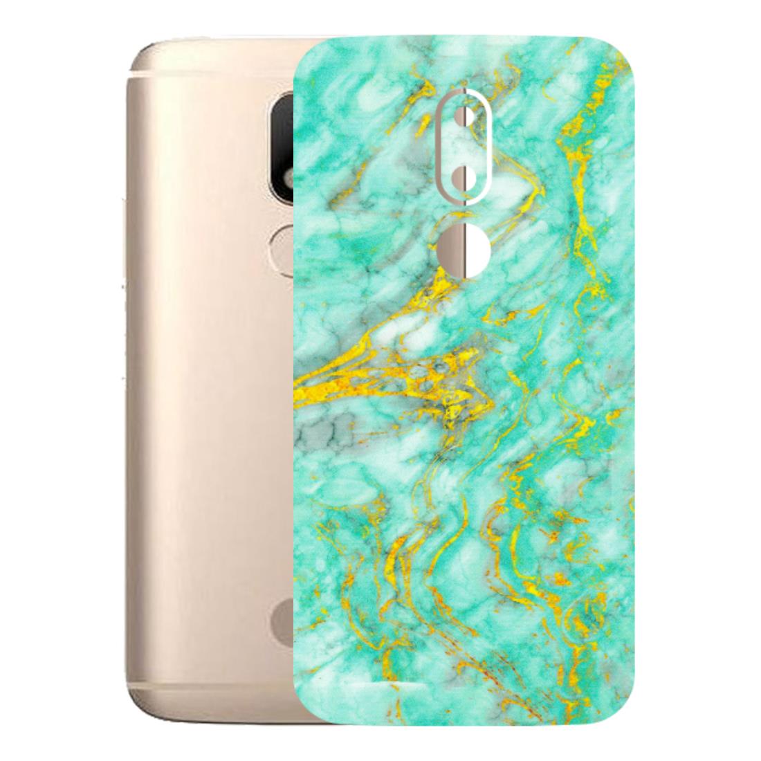 Motorola Phone Skins (All Models) - Green And Gold Marble Feel - Matte Finish (M-16) Motorola Moto M