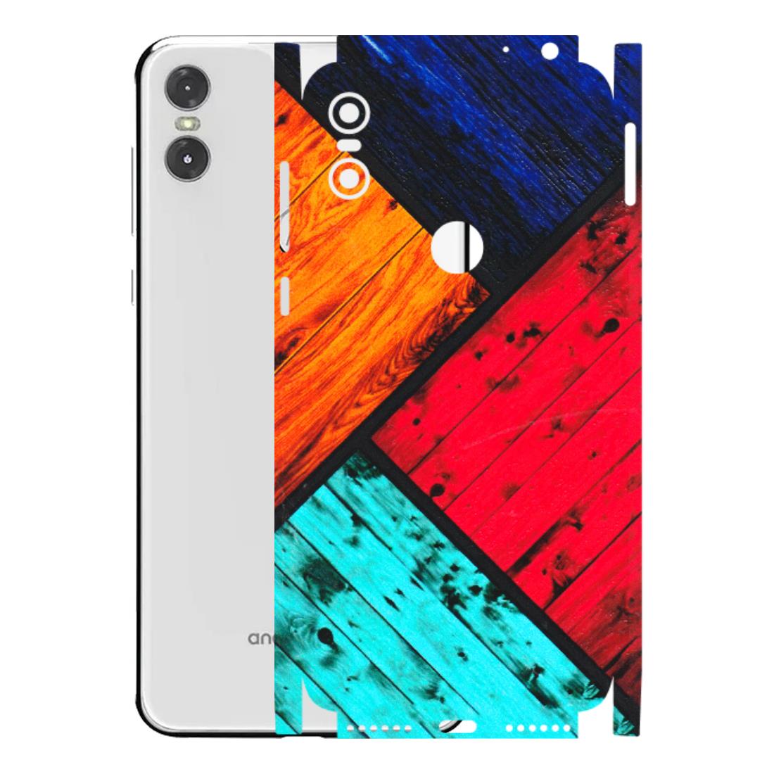 Motorola Phone Skins (All Models) - Colourful Wood Panels Abstract - 3D Embossed Finish (L-09) Motorola Moto One
