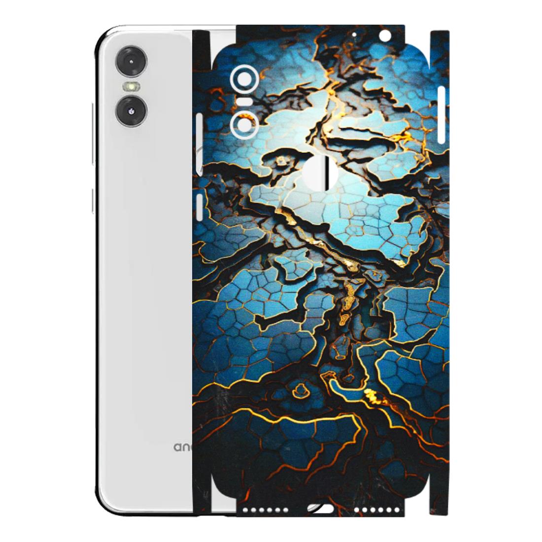 Motorola Phone Skins (All Models) - Blue Gold Abstract - 3D Embossed Finish (L-11) Motorola Moto One