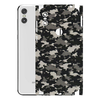 Motorola Phone Skins (All Models) - Black/Grey Camoflaunge - 3D Embossed Finish (L-142) Motorola Moto One