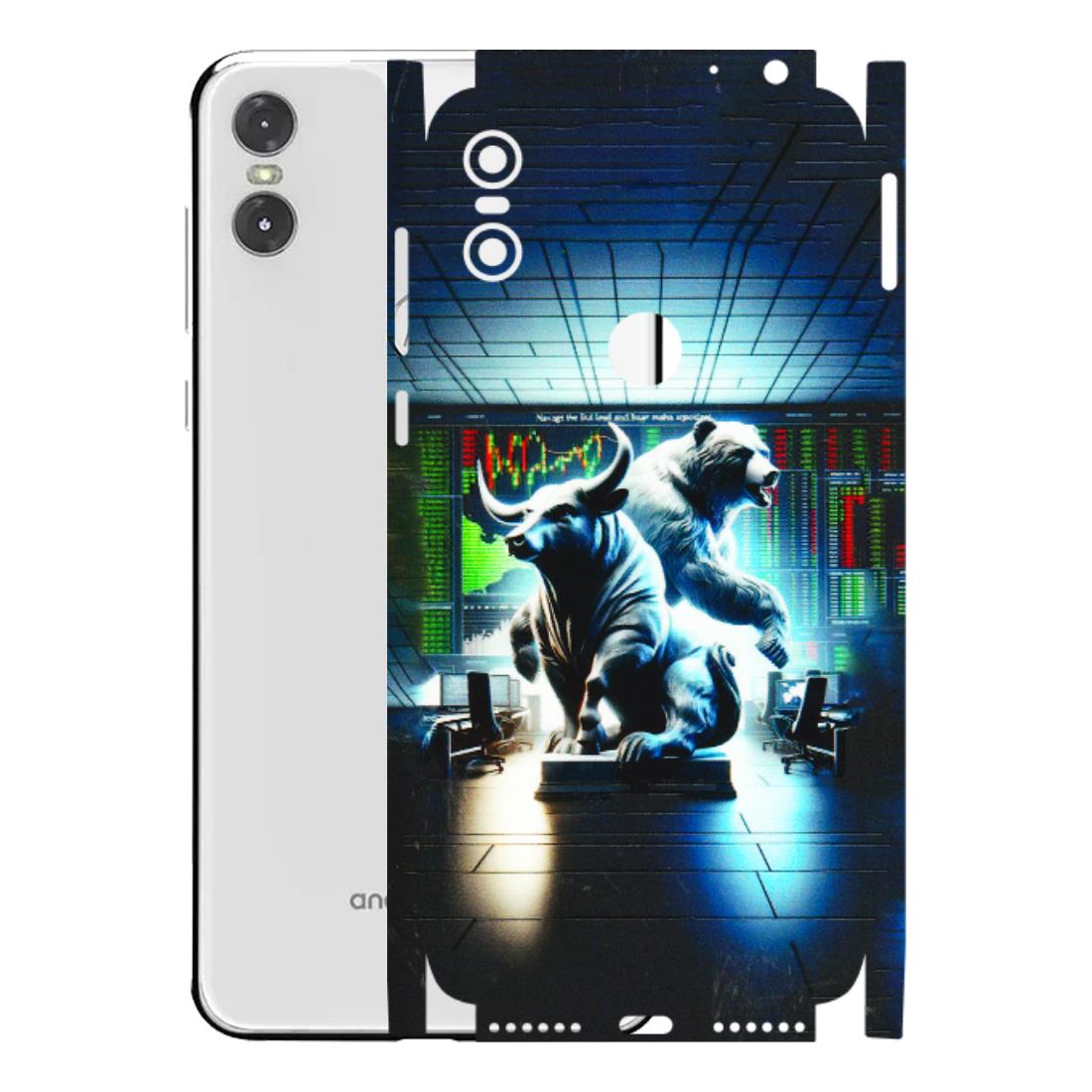 Motorola Phone Skins (All Models) - Stock Market Sensex Bear vs Bulls - 3D Embossed Finish (L-15) Motorola Moto One