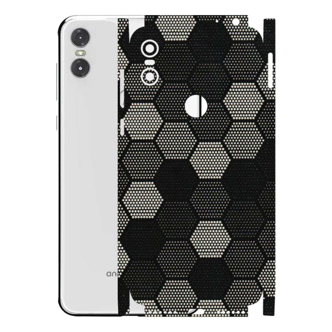 Motorola Phone Skins (All Models) - Black & White Dotted Honeycomb Texture - 3D Embossed Finish (L-202) Motorola Moto One