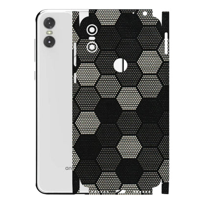 Motorola Phone Skins (All Models) - Black & White Dotted Honeycomb Texture - 3D Embossed Finish (L-202) Motorola Moto One