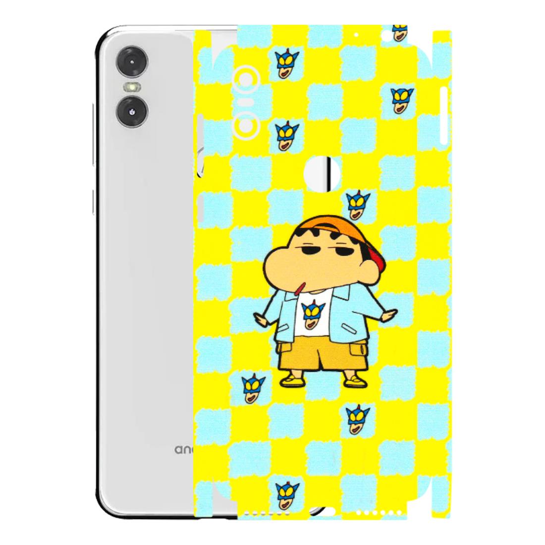 Motorola Phone Skins (All Models) - Yellow Blue Shinchan Cute - 3D Embossed Finish (L-221) Motorola Moto One