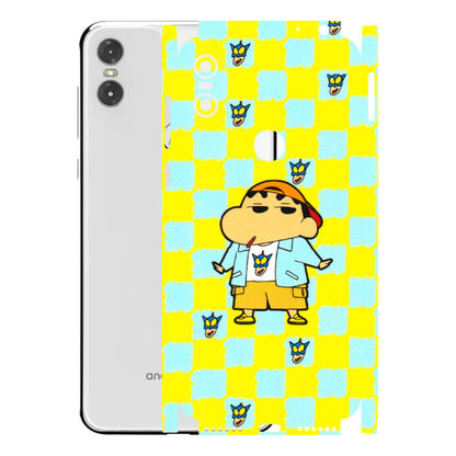 Motorola Phone Skins (All Models) - Yellow Blue Shinchan Cute - 3D Embossed Finish (L-221) Motorola Moto One