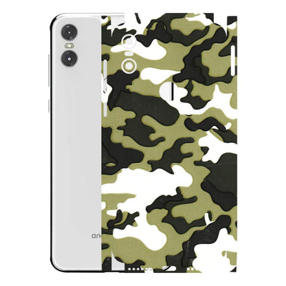 Motorola Phone Skins (All Models) - Camouflages White And Green - 3D Embossed Finish (L-243) Motorola Moto One