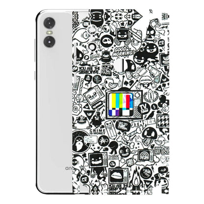 Motorola Phone Skins (All Models) - Doodles Positive Art - 3D Embossed Finish (L-263) Motorola Moto One