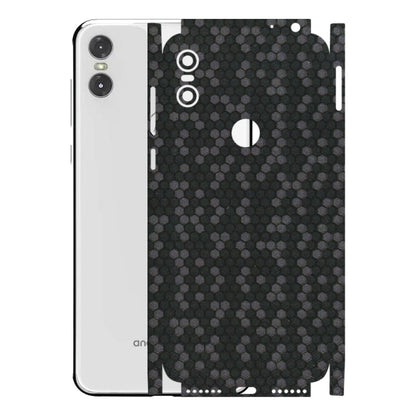Motorola Phone Skins (All Models) - Black Grey Honeycomb Sober - 3D Embossed Finish (L-85) Motorola Moto One
