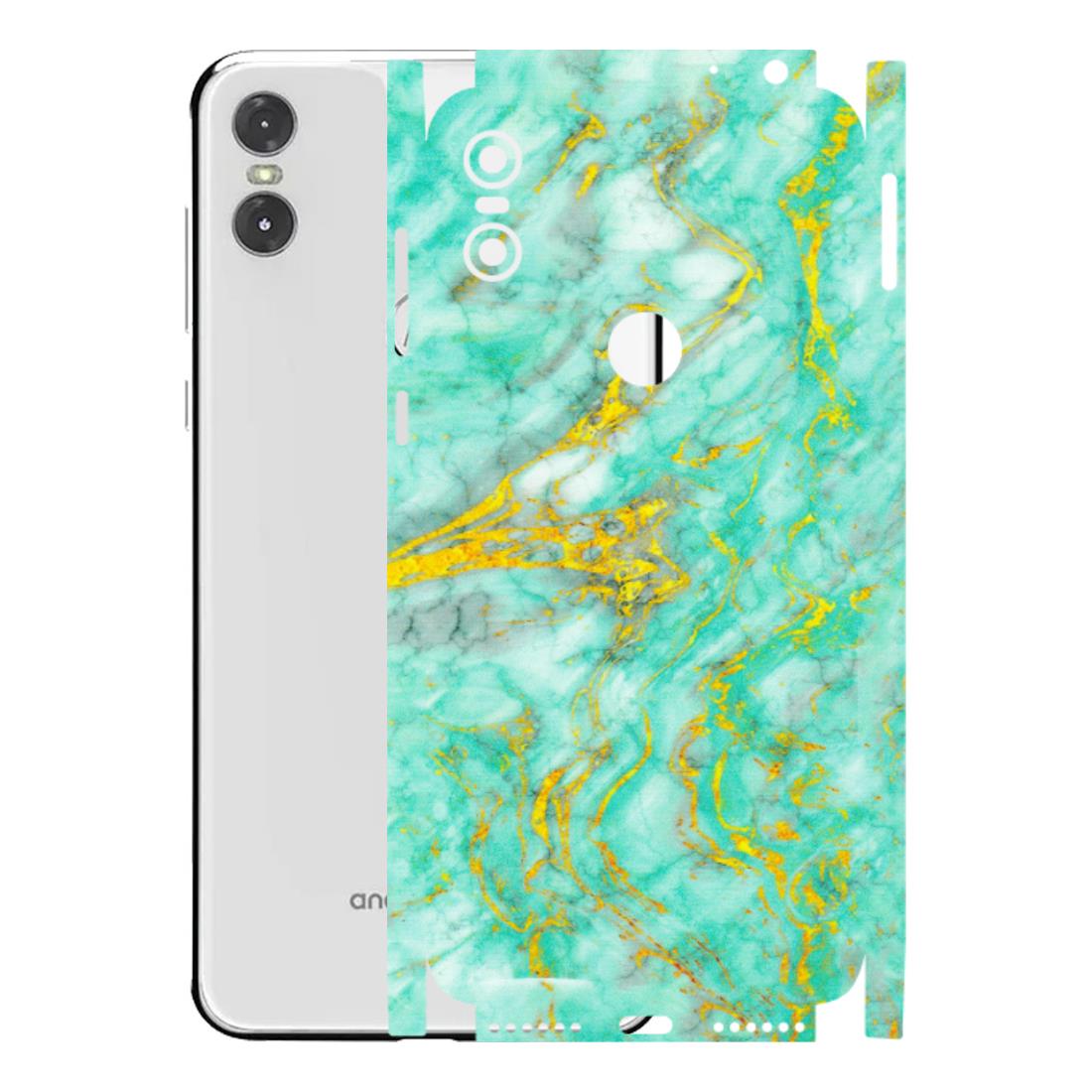 Motorola Phone Skins (All Models) - Green And Gold Marble Feel - Matte Finish (M-16) Motorola Moto One